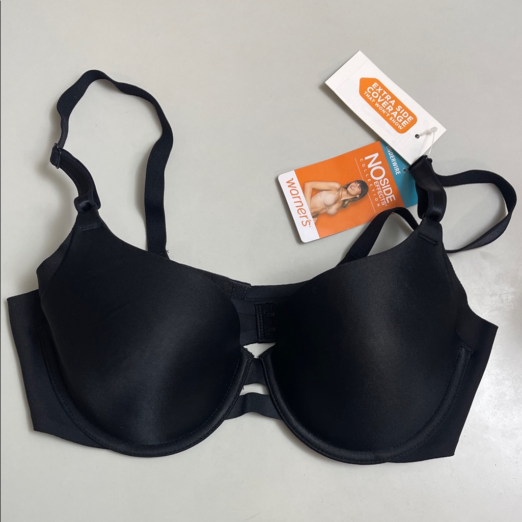 Warners Black No Side Effects Bra